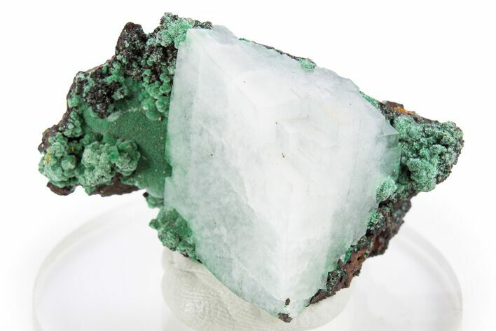 Fibrous Malachite and Rhombohedral Calcite on Limonite - Mexico #330579